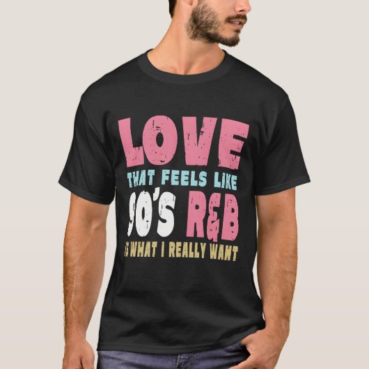 90年代R&Bラブアールアンドビー 90年代R&Bミュージック ガール Tシャツ (正面)