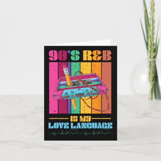 90年代R&B音楽ファン メンズ レディース ガール カード (正面)