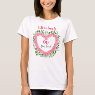90年、女性に90番目の誕生日シャツが好き Tシャツ