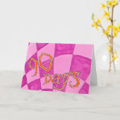 90日の節酒誕生日/記念日カード カード (黄色い花)