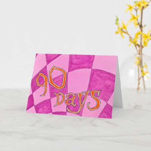 90日の節酒誕生日/記念日カード カード (黄色い花)