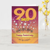 90日リカバリ記念日はっきりした数値 カード (黄色い花)