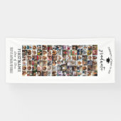 90枚の写真コラージュ 卒業式 現代的 ミニマル 白 横断幕 (横)