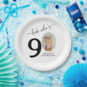 90歳おめでとう！モダンフォト90歳の誕生日 ペーパープレート (パーティー)