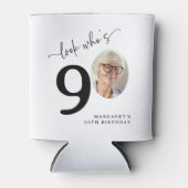 90歳おめでとう！モダンフォト90歳の誕生日 缶クーラー (正面)