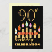 90歳から99歳 誕生日サプライズパーティー招待状 招待状 (正面/裏面)