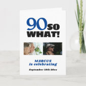 90歳だって何？ 面白い90歳の誕生日 2枚の写真付き 誕生日カード カード (正面)