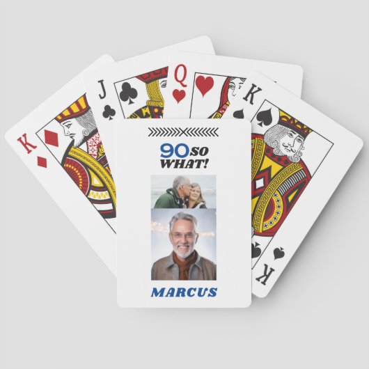 90歳だって?面白いマイルストーン 90歳の誕生日写真 トランプ (裏面)