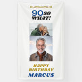 90歳だなんて、笑っちゃうようなマイルストーン 90歳の誕生日写真 横断幕 (縦)