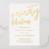 90歳と素晴らしい金ゴールドの誕生日 箔招待状 (正面)