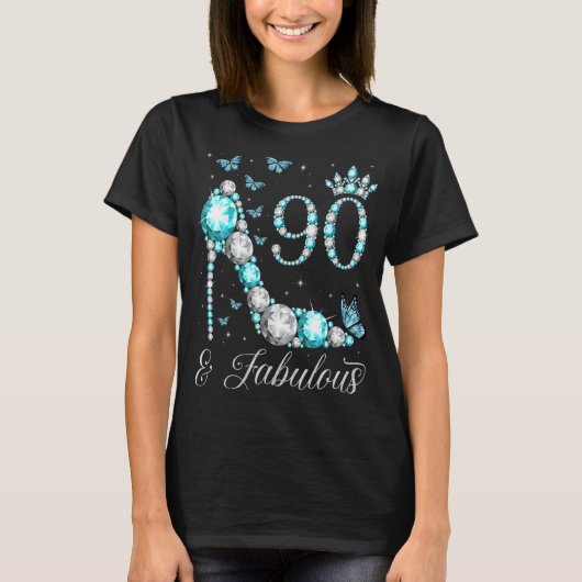 90歳と素晴らしい90歳90誕生日女王 Tシャツ (正面)