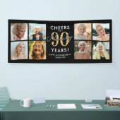 90歳のお祝いに金色のフォトバナー 横断幕 (トレードショー)