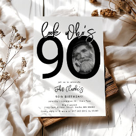 90歳のお誕生日おめでとう | 90歳の誕生日記念フォト招待状 招待状