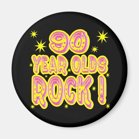 90歳のオールドロック！ピンク磁石 マグネット (正面)