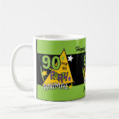 90歳のパーティー動物 |第90誕生日 コーヒーマグカップ (左)
