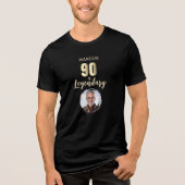 90歳の伝説のゴールド写真 90歳の誕生日 トライブレンドＴシャツ (正面)