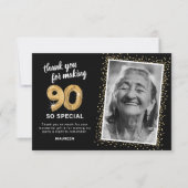 90歳の大人 誕生日フォト サンキューカード (正面)