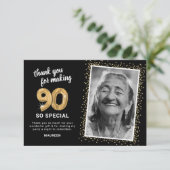 90歳の大人 誕生日フォト サンキューカード (スタンド正面)