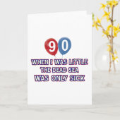 90歳の死んだ海の誕生日デザイン カード (黄色い花)