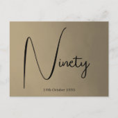 90歳の男性の誕生日 現代の招待状 ポストカード (正面)