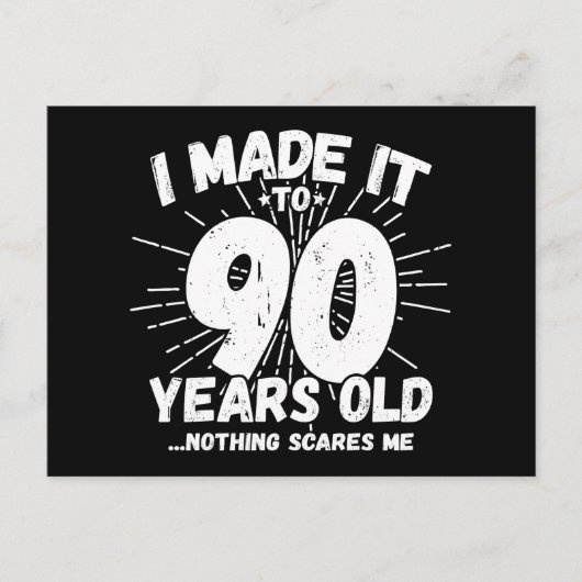 90歳の皮肉なミーム 面白い90歳の誕生日 ポストカード (正面)