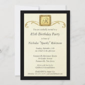 90歳の誕生パーティーブラック金ゴールド-写真付き 招待状