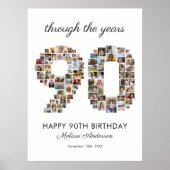 90歳の誕生日おめでとうフォトコラージュ ポスター (正面)