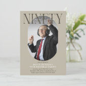 90歳の誕生日おめでとう オーバルフォト&サイン 招待状 (スタンド正面)