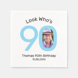 90歳の誕生日おめでとう フォトナプキン スタンダードカクテルナプキン