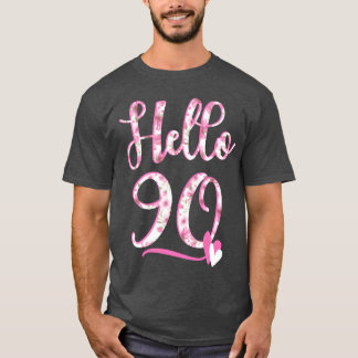 90歳の誕生日おめでとう フラワー 女性 ギフト Tシャツ