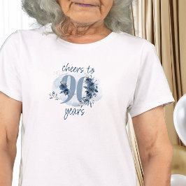 90歳の誕生日おめでとう フローラルナンバー Tシャツ