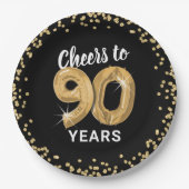 90歳の誕生日おめでとう ペーパープレート (正面)