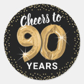 90歳の誕生日おめでとう ラウンドシール (正面)