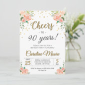 90歳の誕生日おめでとう レディース90歳の誕生日パーティー 招待状 (スタンド正面)