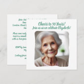 90歳の誕生日おめでとう　90年の感謝を込めて 招待状 (正面/裏面)
