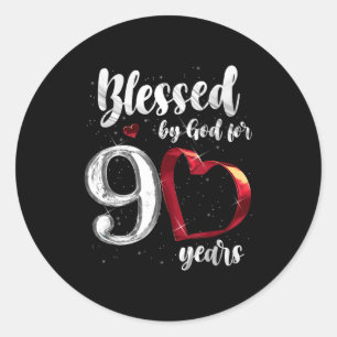 90歳の誕生日おめでとう 90年間神様に祝福されて ラウンドシール