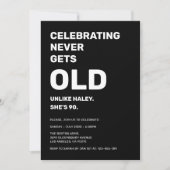 90歳の誕生日おめでとう Funny 招待状 (正面)