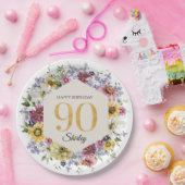 90歳の誕生日お祝いギフト ペーパープレート (パーティー)