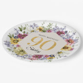 90歳の誕生日お祝いギフト ペーパープレート (アングル)