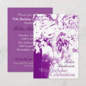 90歳の誕生日お祝い花束 - 招待状 (正面/裏面)