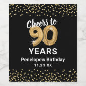 90歳の誕生日お祝い ワインラベル (シングルラベル)