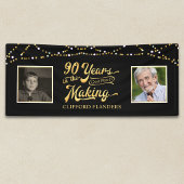 90歳の誕生日お祝い YEARS IN THE MAKING ストリングライト 横断幕