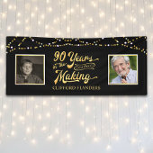 90歳の誕生日お祝い YEARS IN THE MAKING ストリングライト 横断幕
