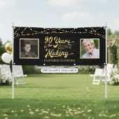 90歳の誕生日お祝い YEARS IN THE MAKING ストリングライト 横断幕