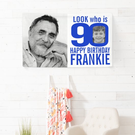 90歳の誕生日に青いルック90カスタムの写真が今 横断幕 (インサイチュ)