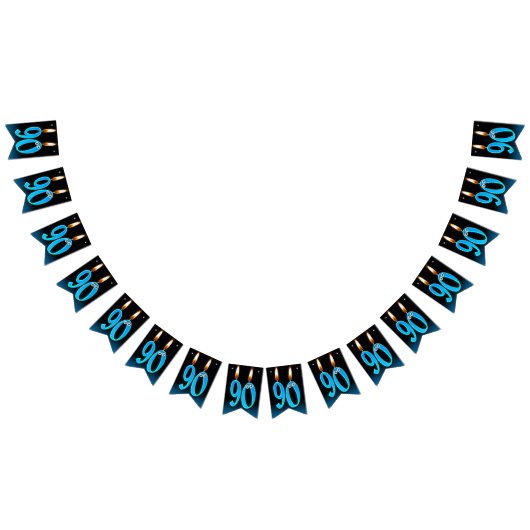 90歳の誕生日のろうそく（目玉つき） バンティングフラッグ (全)