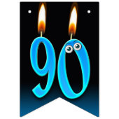 90歳の誕生日のろうそく（目玉つき） バンティングフラッグ (第2の旗)