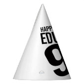 90歳の誕生日の写真パーソナライズされた白の黒モノ パーティーハット (左)