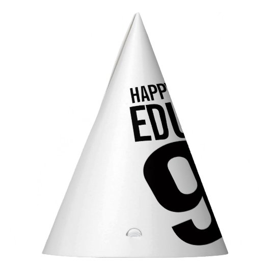 90歳の誕生日の写真パーソナライズされた白の黒モノ パーティーハット (左)