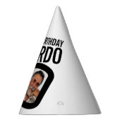 90歳の誕生日の写真パーソナライズされた白の黒モノ パーティーハット (右)